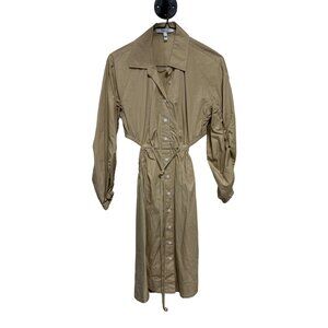 Derek Lam 10 Crosby Khaki Neutral Button Down Dress Women's 2 NWOT